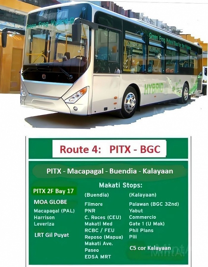 Transit advertising Philippines, special execution, BGC bus advertising. BUS Route 4 PITX: Bus advertising in the Philippines is a great way to move your message through neighborhoods and city streets. Bus ads sends your message to pedestrians, vehicles, and riders.