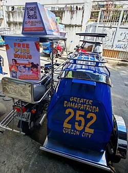 Tricycle Topper and Drop down Rear Tarp Advertising: This is a popular and effective way for businesses to reach a local audience. These are a common mode of transportation in many cities and towns, making them a great mobile advertising platform.