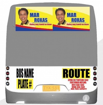 Political or election campaign ads using transit advertising in the philippines
