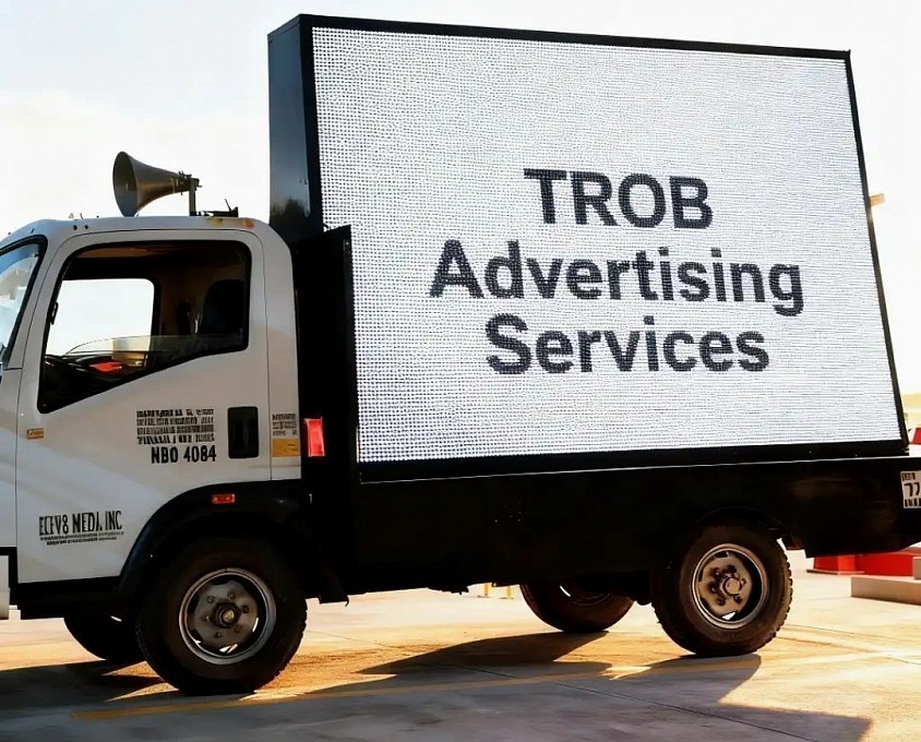 Roving Truck Advertising - Mobile Truck Advertising: Static display mobile truck advertising is a form of outdoor advertising where large, printed ads are mounted on trucks that travel through targeted areas or park in high-traffic spots. It combines mobility with a fixed message to reach specific audiences.